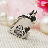 Maxbell Stainless Steel Crystal Memorial Urn Pendant Cremation Ashes Keepsake White