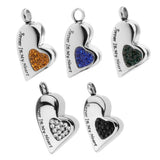 Maxbell Stainless Steel Crystal Memorial Urn Pendant Cremation Ashes Keepsake White