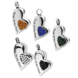Maxbell Stainless Steel Crystal Memorial Urn Pendant Cremation Ashes Keepsake White