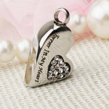Maxbell Stainless Steel Crystal Memorial Urn Pendant Cremation Ashes Keepsake White