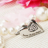 Maxbell Stainless Steel Crystal Memorial Urn Pendant Cremation Ashes Keepsake White