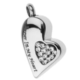 Maxbell Stainless Steel Crystal Memorial Urn Pendant Cremation Ashes Keepsake White