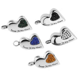 Maxbell Stainless Steel Crystal Memorial Urn Pendant Cremation Ashes Keepsake White