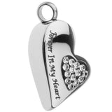 Maxbell Stainless Steel Crystal Memorial Urn Pendant Cremation Ashes Keepsake White