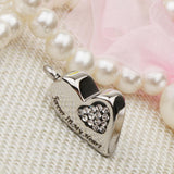 Maxbell Stainless Steel Crystal Memorial Urn Pendant Cremation Ashes Keepsake White