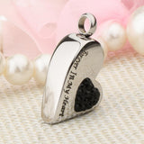 Maxbell Stainless Steel Crystal Memorial Urn Pendant Cremation Ashes Keepsake Black