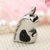 Maxbell Stainless Steel Crystal Memorial Urn Pendant Cremation Ashes Keepsake Black