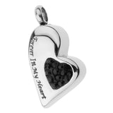 Maxbell Stainless Steel Crystal Memorial Urn Pendant Cremation Ashes Keepsake Black