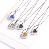 Maxbell Stainless Steel Crystal Memorial Urn Pendant Cremation Ashes Keepsake Yellow