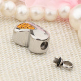 Maxbell Stainless Steel Crystal Memorial Urn Pendant Cremation Ashes Keepsake Yellow
