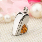 Maxbell Stainless Steel Crystal Memorial Urn Pendant Cremation Ashes Keepsake Yellow