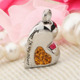Maxbell Stainless Steel Crystal Memorial Urn Pendant Cremation Ashes Keepsake Yellow