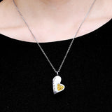 Maxbell Stainless Steel Crystal Memorial Urn Pendant Cremation Ashes Keepsake Yellow