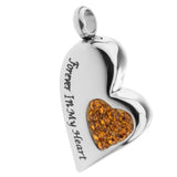 Maxbell Stainless Steel Crystal Memorial Urn Pendant Cremation Ashes Keepsake Yellow