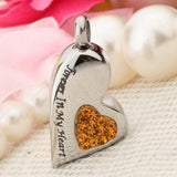 Maxbell Stainless Steel Crystal Memorial Urn Pendant Cremation Ashes Keepsake Yellow
