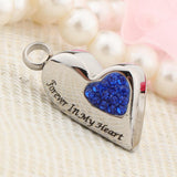Maxbell Stainless Steel Crystal Memorial Urn Pendant Cremation Ashes Keepsake Blue