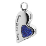 Maxbell Stainless Steel Crystal Memorial Urn Pendant Cremation Ashes Keepsake Blue