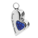 Maxbell Stainless Steel Crystal Memorial Urn Pendant Cremation Ashes Keepsake Blue
