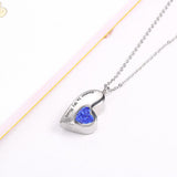 Maxbell Stainless Steel Crystal Memorial Urn Pendant Cremation Ashes Keepsake Blue