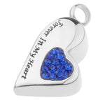 Maxbell Stainless Steel Crystal Memorial Urn Pendant Cremation Ashes Keepsake Blue