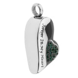 Maxbell Stainless Steel Crystal Memorial Urn Pendant Cremation Ashes Keepsake Green