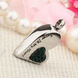 Maxbell Stainless Steel Crystal Memorial Urn Pendant Cremation Ashes Keepsake Green