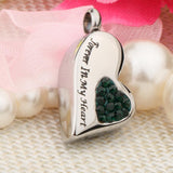 Maxbell Stainless Steel Crystal Memorial Urn Pendant Cremation Ashes Keepsake Green