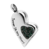 Maxbell Stainless Steel Crystal Memorial Urn Pendant Cremation Ashes Keepsake Green