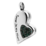 Maxbell Stainless Steel Crystal Memorial Urn Pendant Cremation Ashes Keepsake Green