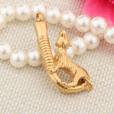 Maxbell Love Pet Dog Stainless Steel Fish Hook Cremation Memorial Ash Pendant Gold
