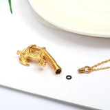 Maxbell Love Pet Dog Stainless Steel Fish Hook Cremation Memorial Ash Pendant Gold