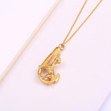 Maxbell Love Pet Dog Stainless Steel Fish Hook Cremation Memorial Ash Pendant Gold
