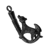 Maxbell Love Pet Dog Stainless Steel Fish Hook Cremation Memorial Ash Pendant Black