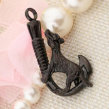 Maxbell Love Pet Dog Stainless Steel Fish Hook Cremation Memorial Ash Pendant Black