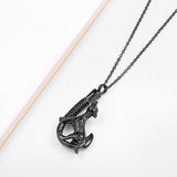 Maxbell Love Pet Dog Stainless Steel Fish Hook Cremation Memorial Ash Pendant Black