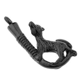 Maxbell Love Pet Dog Stainless Steel Fish Hook Cremation Memorial Ash Pendant Black