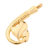 Maxbell Stainless Steel Fish Hook Heart Pendant Cremation Ashes Keepsake Gold