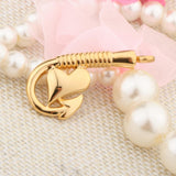 Maxbell Stainless Steel Fish Hook Heart Pendant Cremation Ashes Keepsake Gold