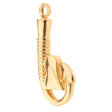 Maxbell Stainless Steel Fish Hook Heart Pendant Cremation Ashes Keepsake Gold