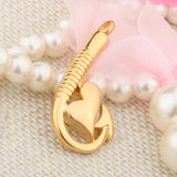 Maxbell Stainless Steel Fish Hook Heart Pendant Cremation Ashes Keepsake Gold