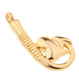 Maxbell Stainless Steel Fish Hook Heart Pendant Cremation Ashes Keepsake Gold