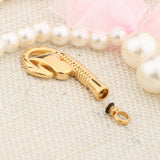 Maxbell Stainless Steel Fish Hook Heart Pendant Cremation Ashes Keepsake Gold