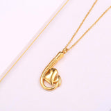 Maxbell Stainless Steel Fish Hook Heart Pendant Cremation Ashes Keepsake Gold