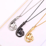 Maxbell Stainless Steel Fish Hook Heart Pendant Cremation Ashes Keepsake Gold