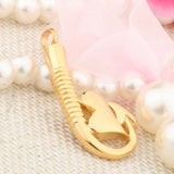 Maxbell Stainless Steel Fish Hook Heart Pendant Cremation Ashes Keepsake Gold