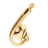 Maxbell Stainless Steel Fish Hook Heart Pendant Cremation Ashes Keepsake Gold