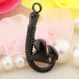 Maxbell Stainless Steel Fish Hook Heart Pendant Cremation Ashes Keepsake Black