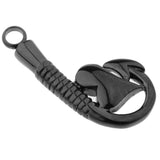 Maxbell Stainless Steel Fish Hook Heart Pendant Cremation Ashes Keepsake Black