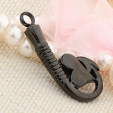 Maxbell Stainless Steel Fish Hook Heart Pendant Cremation Ashes Keepsake Black