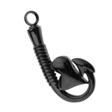 Maxbell Stainless Steel Fish Hook Heart Pendant Cremation Ashes Keepsake Black